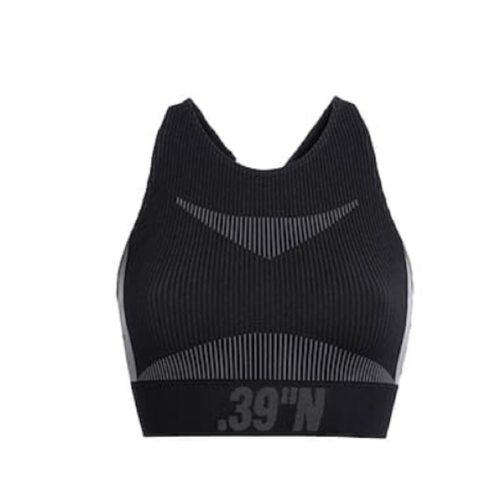 Black and Gray Women's Sports Bra